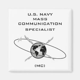 USN MASS KOMMUNIKATION SPECIALIST SQUARE MAGNET