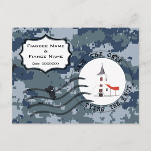 USN Navy Förlovning & Bröllopskapell Meddelande Vykort