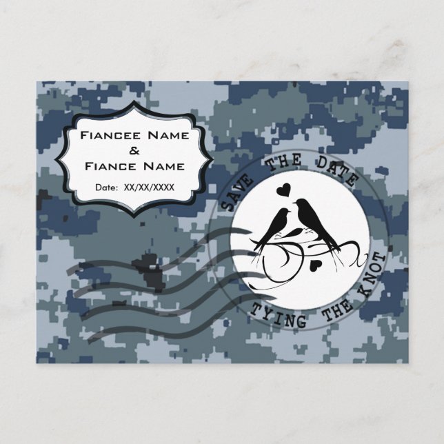 USN Navy Förlovning och Kärlekfåglar Meddelande Vykort (Framsida)