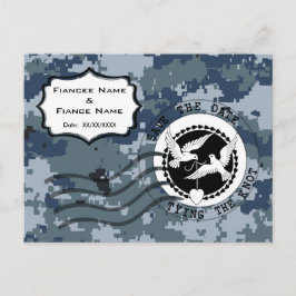 USN Navy Save Date & Doves Meddelande Vykort