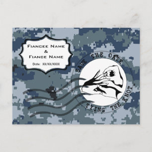 USN Navy Save Date & Ring Meddelande Vykort