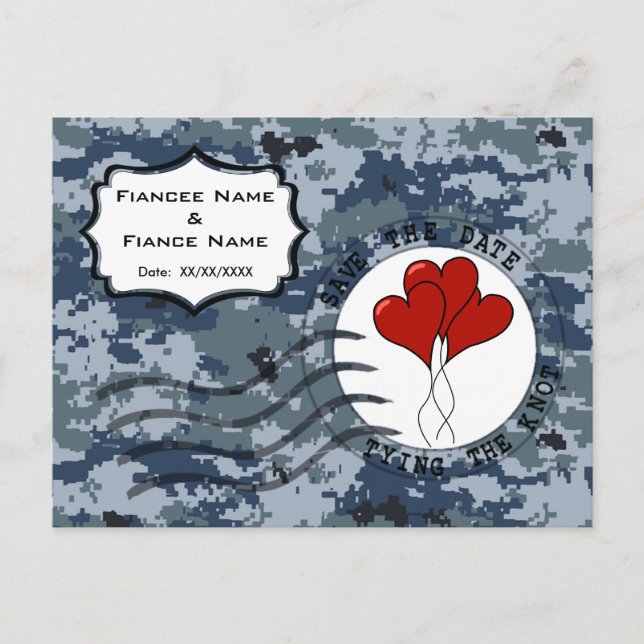 USN Navy Spara datum & Ballonger Meddelande Vykort (Framsida)