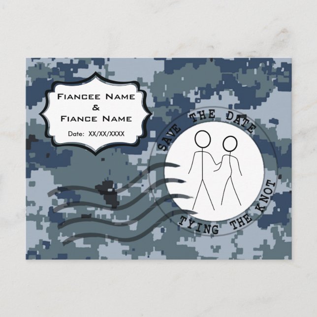 USN Navy Spara datum & Par Meddelande Vykort (Framsida)