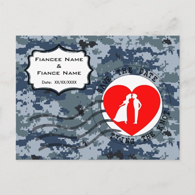 USN Navy Spara datum & Par Meddelande Vykort (Framsida)