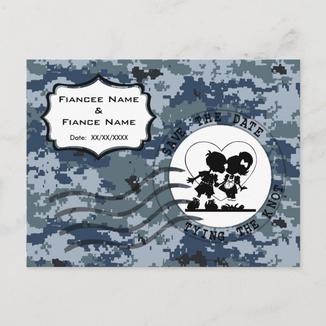 USN Navy Spara datum & Par Meddelande Vykort (Framsida)