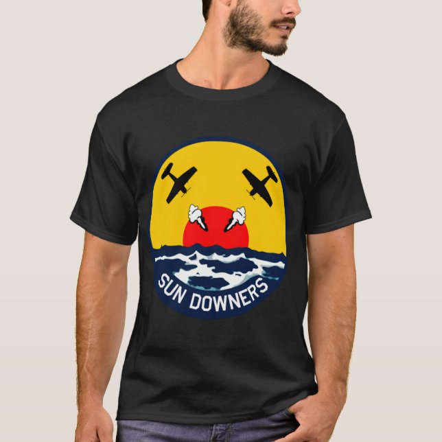 USN VF111 Fighter Squadron Sundowners Rena stil  T Shirt (Framsida)