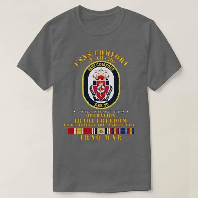 USNS-komfortet Kamp mot axeln "Evil w Irak SVC" T Shirt (Design framsida)