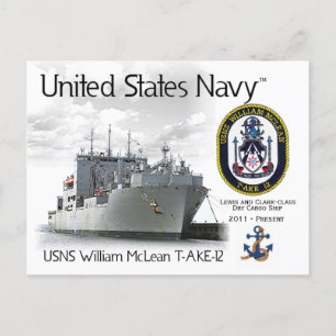 USNS WILLIAM MCLEAN T-AKE-12 CARGO FRAKT - vykort