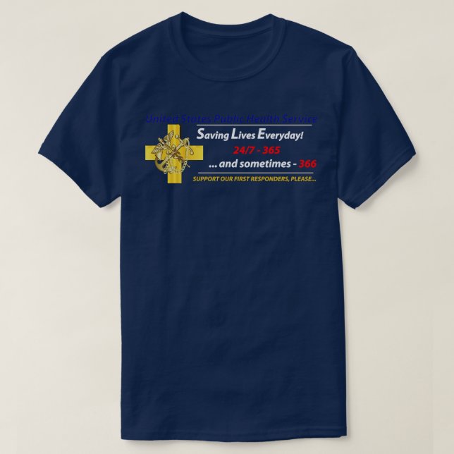 USPHS Public Health Service Sparar Lives T Shirt (Design framsida)