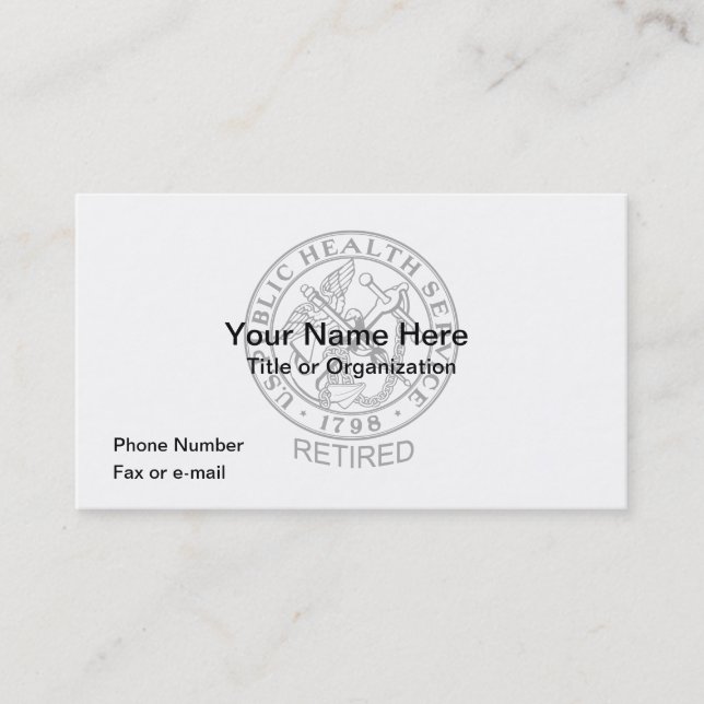 USPHS-trötta Affärskort Visitkort (Framsida)