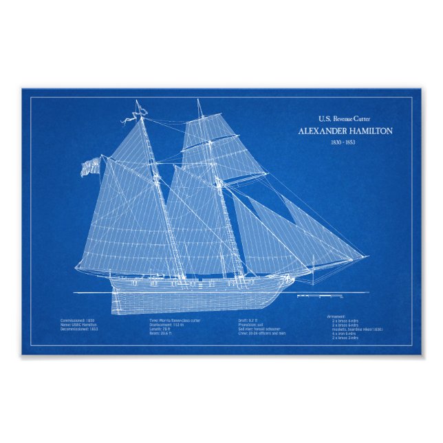 USRC Alexander Hamilton - ABD Fototryck (Framsidan)