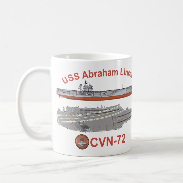 USS Abraham Lincoln CVN-72 Kaffemugg (Vänster)