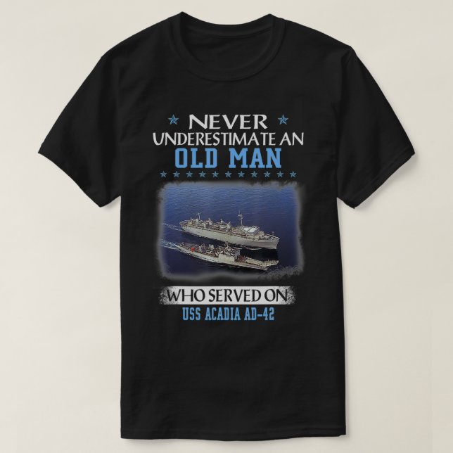 USS Acadia AD42 Veterans Day Father Day Gift  T Shirt (Design framsida)