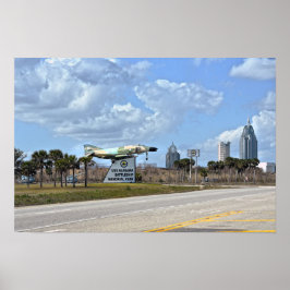 USS Alabama Battleship Memorial Park-skylt Poster