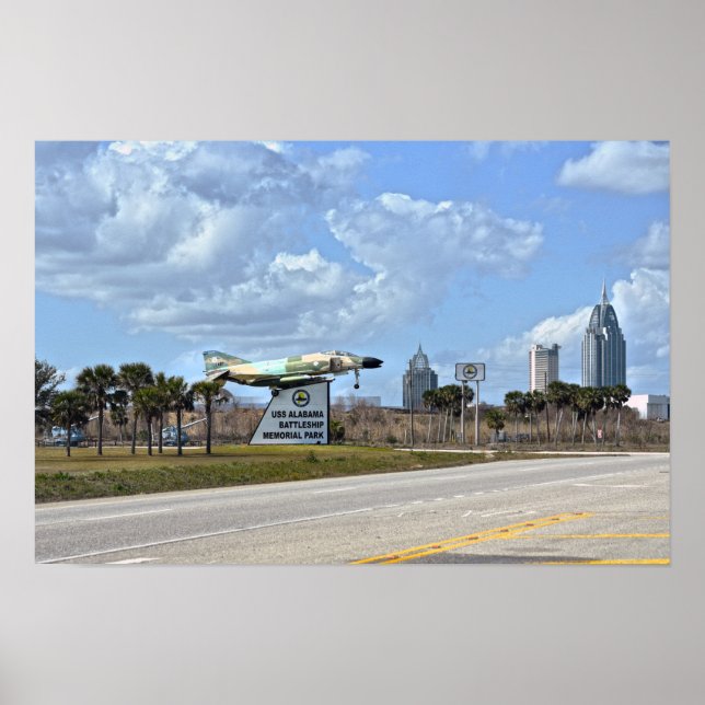 USS Alabama Battleship Memorial Park-skylt Poster (Framsidan)