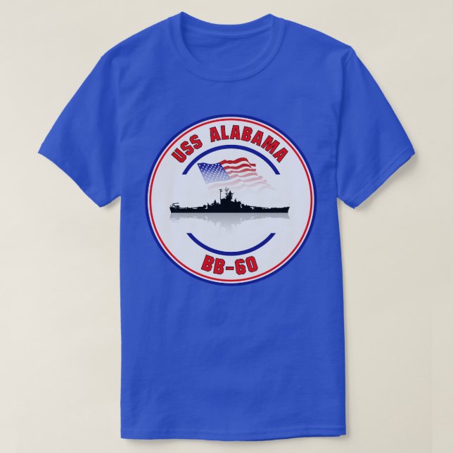 USS Alabama BB60 TShirt T Shirt (Design framsida)