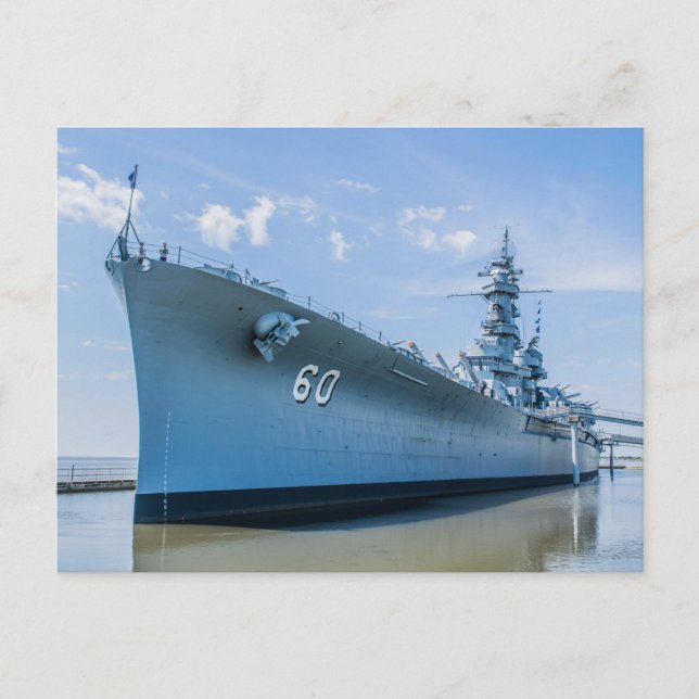 USS Alabama BB-60 Vykort (Framsida)