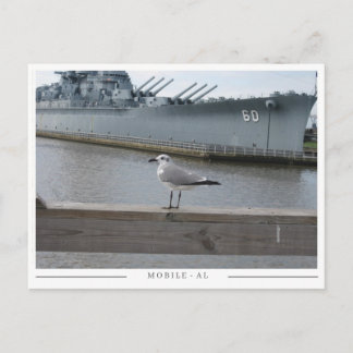 USS Alabama & Seagull – Mobile, AL Minnessak Vykort