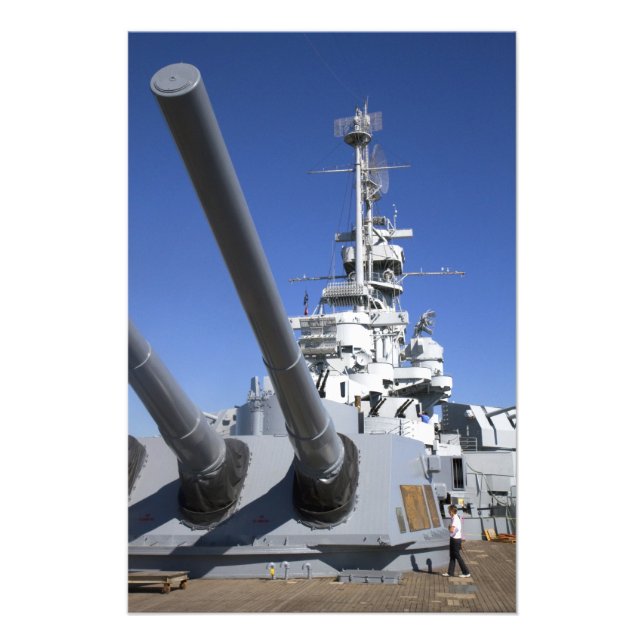 USS Alabama slagskepp på slagskeppsminnestället Fototryck (Framsidan)