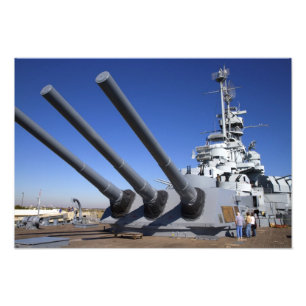USS Alabama slagskepp vid Battleship Memorial 2 Fototryck