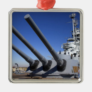 USS Alabama slagskepp vid Battleship Memorial 2 Julgransprydnad Metall