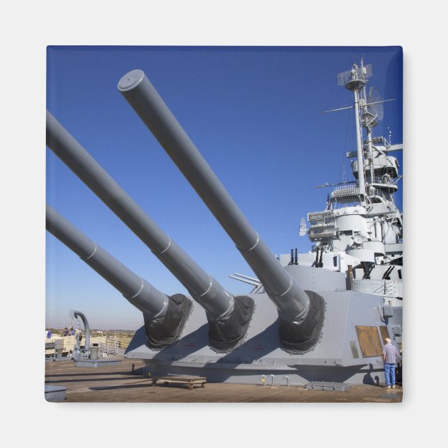 USS Alabama slagskepp vid Battleship Memorial 2 Magnet (Framsidan)