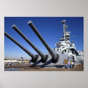 USS Alabama slagskepp vid Battleship Memorial 2 Poster