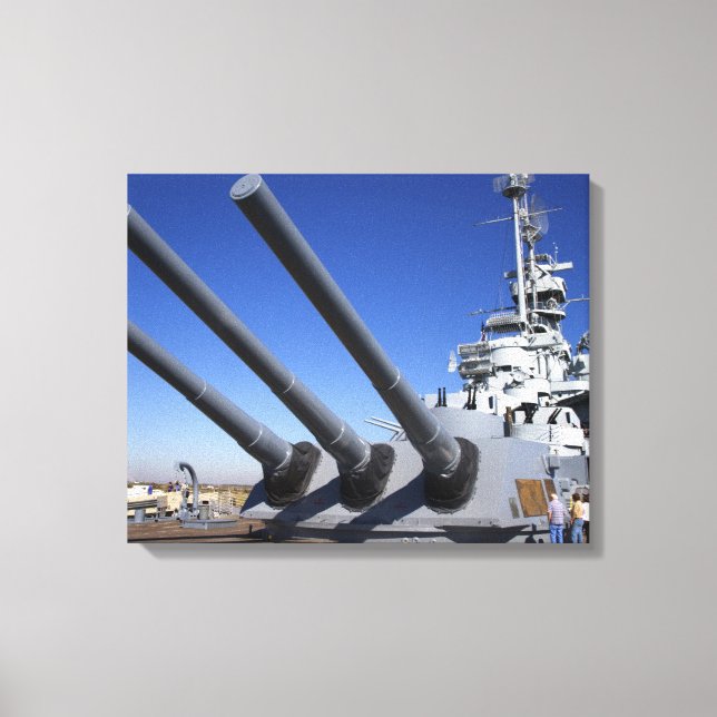 USS Alabama slagskepp vid Battleship Memorial Canvastryck (Framsida)