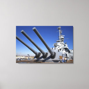 USS Alabama slagskepp vid Battleship Memorial Canvastryck