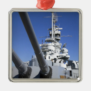 USS Alabama slagskepp vid Battleship Memorial Julgransprydnad Metall