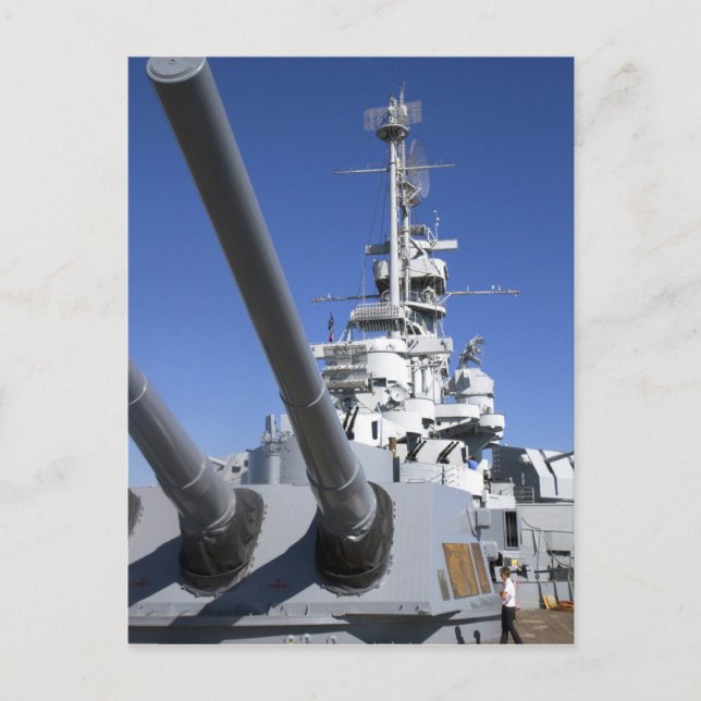 USS Alabama slagskepp vid Battleship Memorial Vykort (Framsida)