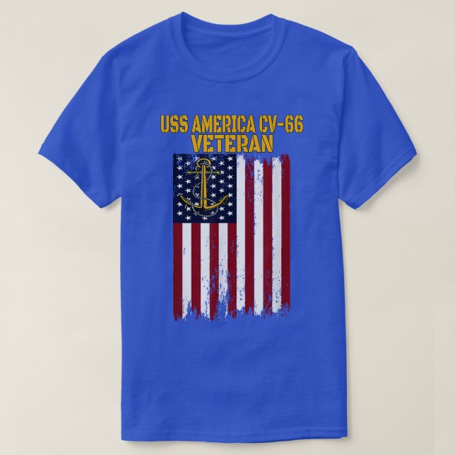 USS America CV66 CVA66 Aircraft Carrier Veteran's  T Shirt (Design framsida)