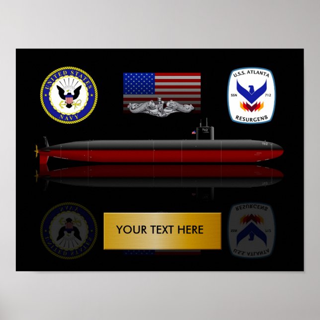 USS Atlanta SSN 712 Skriv ut Poster (Framsidan)