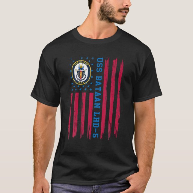 USS Bataan LHD 5 Amphibious Assault Frakt Veteran  T Shirt (Framsida)