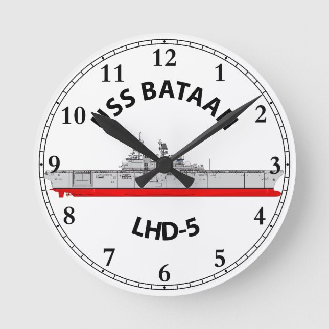 USS BATAAN - LHD-5 - WASP-KLASS AMPHIBIOUS ASSAULT RUND KLOCKA (Framsida)