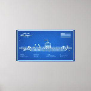 USS-bildskärm - Frakt-blåsningsplaner ABD Canvastryck