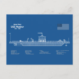 USS-bildskärm - Frakt-blåsningsplaner ABD Vykort