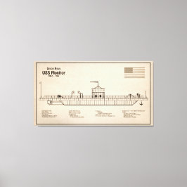 USS-bildskärm - Fraktens ritningsplaner SD Canvastryck