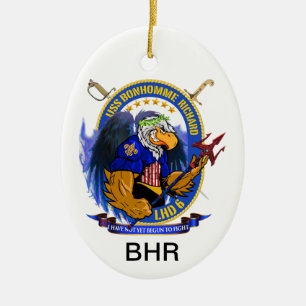 USS Bonhomme Richard LHD-6 uppehällevapensköld Julgransprydnad Keramik
