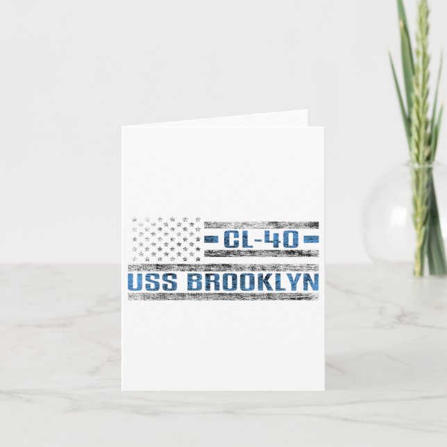 Uss Brooklyn Världskrig Cruiser Cl-40 US Army Kort (Framsida)
