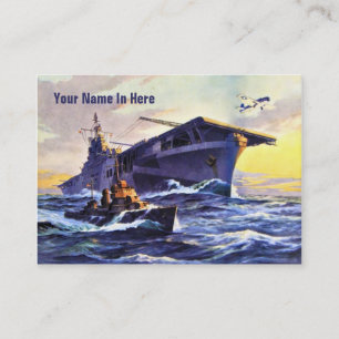 USS Bunker Hill vintage Visitkort