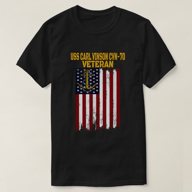 USS Carl Vinson CVN-70 Aircraft Carrier Veteran's T Shirt (Design framsida)