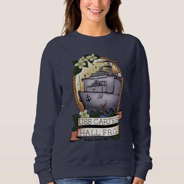 USS Carter Hall FRG Sweatshirt  T Shirt (Framsida)
