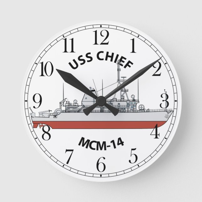USS Chief MCM-14 Rund Klocka (Framsida)