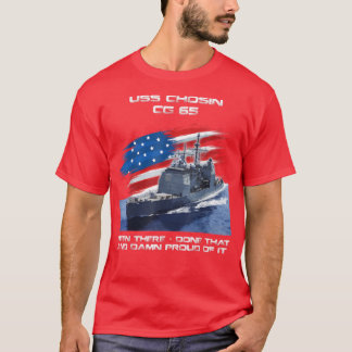 USS Chosin CG65 Class Cruiser American Flag Vetera T Shirt