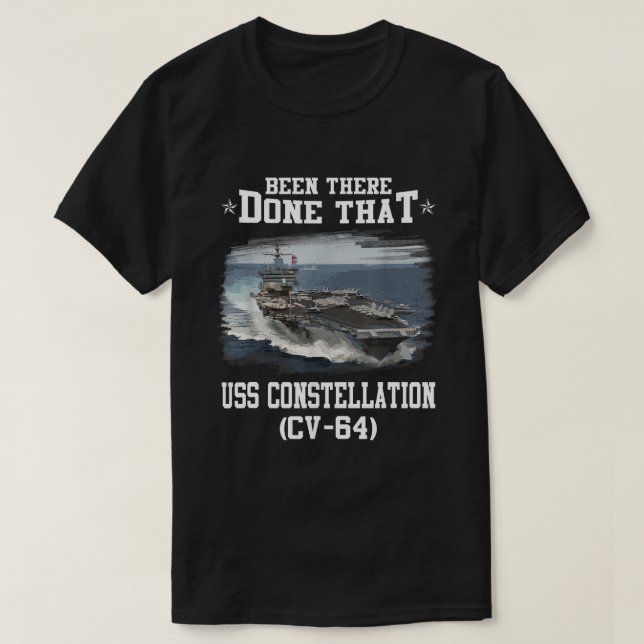 USS Constellation CV-64 Aircaft Carrier Veteran Fa T Shirt (Design framsida)