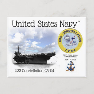 USS CONSTELLATION CV-64 AIRCRAFT-vykort Vykort