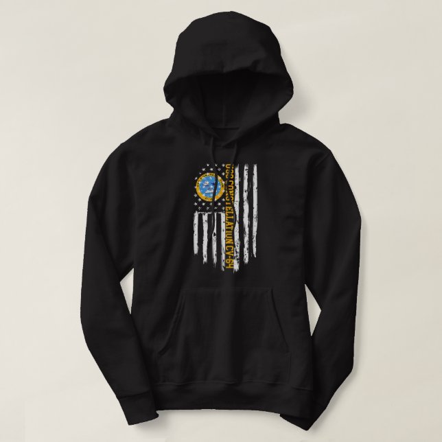 USS Constellation CV-64 American Flagga Hoodie (Design framsida)