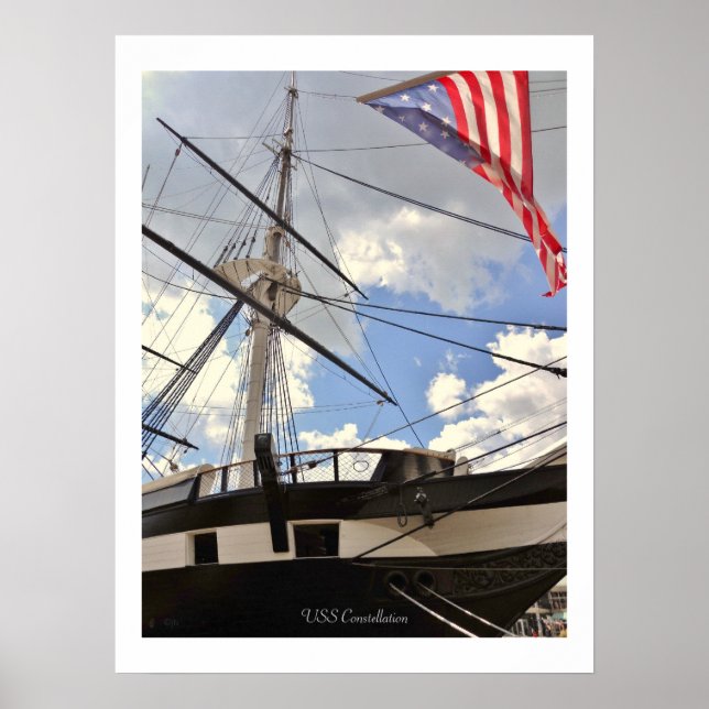 USS Constellation Tall Frakt Baltimore Harbour Pho Poster (Framsidan)