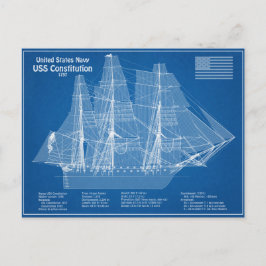 USS Constitution - Fartygsritningar ABD Vykort